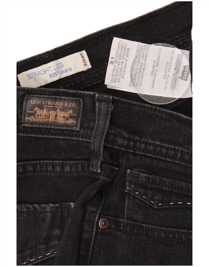 LEVI'S Womens 505 Straight Jeans US 4 Small W28 L31 Black Cotton