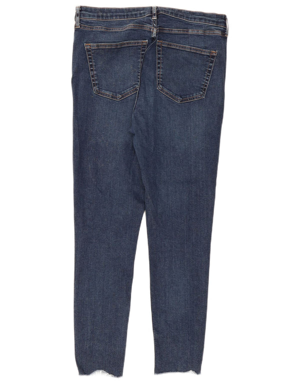 Topshop Womens Skinny Jeans W34 L28 Navy Blue Cotton