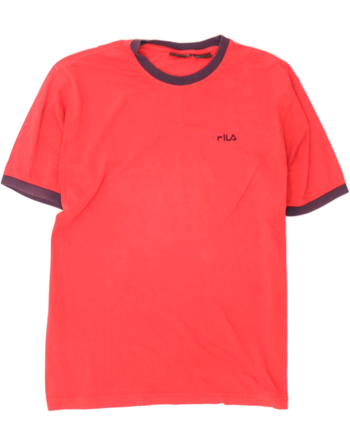 FILA Mens Graphic T-Shirt Top Medium Red Cotton Vintage Fila and Second-Hand Fila from Messina Hembry 