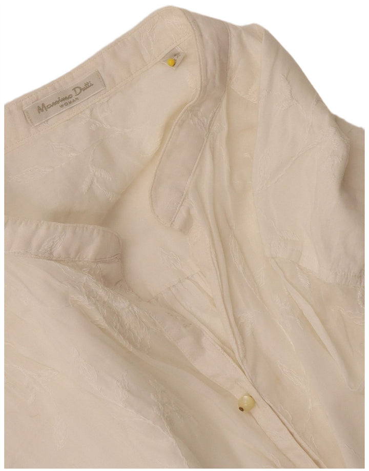 Massimo Dutti Womens Shirt EU 44 XL Off White Floral
