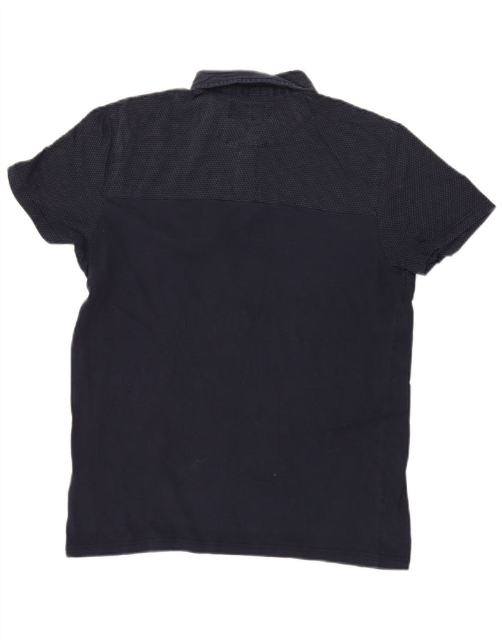 Ted Baker Mens Polo Shirt Size 3 Medium Navy Blue