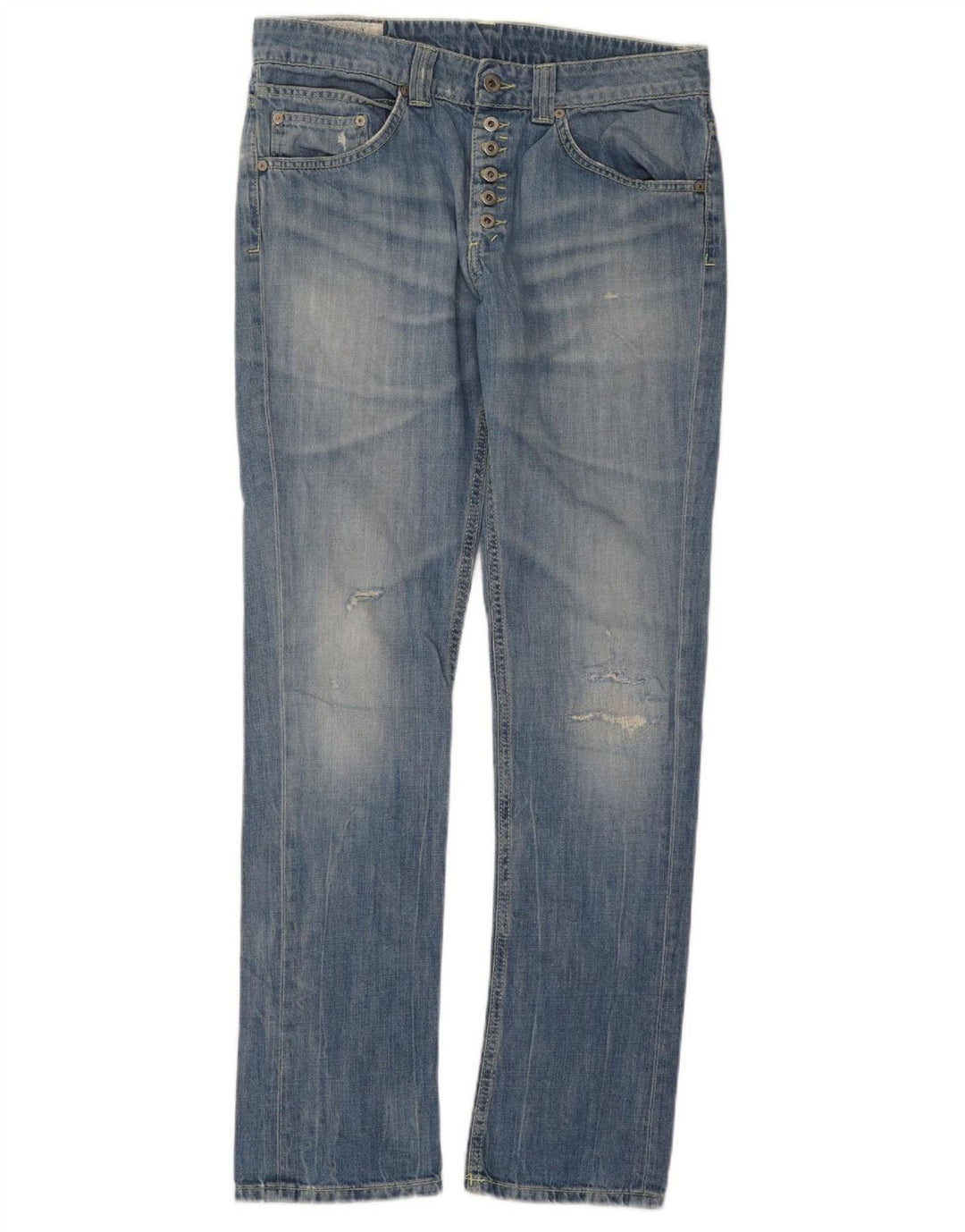 DONDUP Womens Distressed Straight Jeans W32 L32 Blue