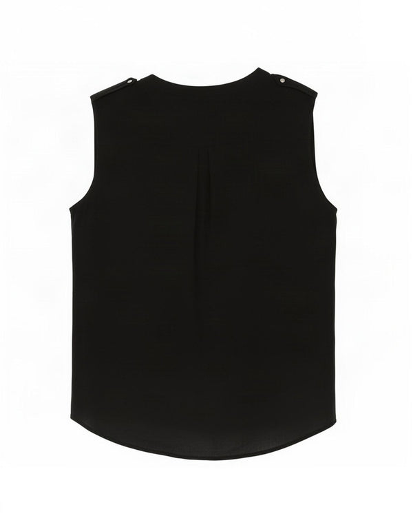 Zara Womens Sleeveless Blouse Top UK 14 Medium Black