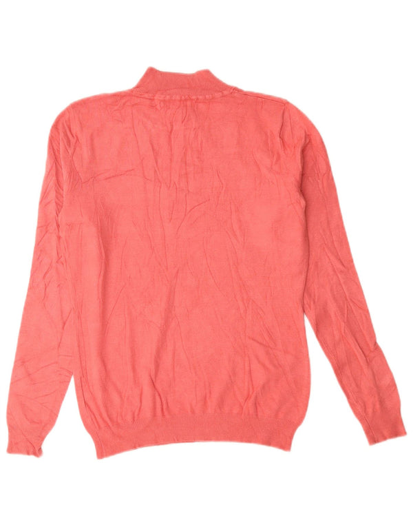 Guess Womens Graphic Turtle Neck Jumper Sweater UK 10 Small Pink