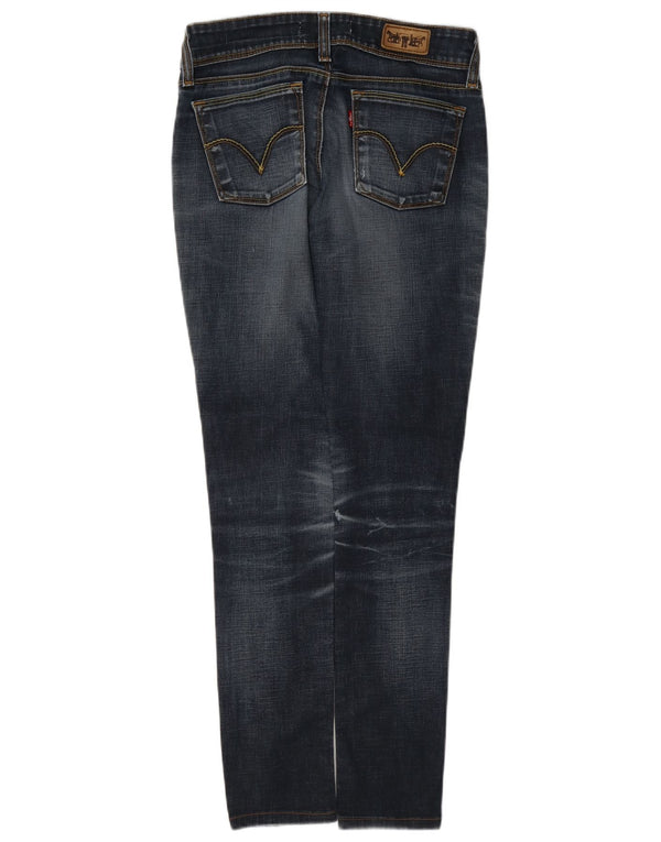 Levi's Womens 473 Distressed Slim Skinny Jeans W29 L30 Blue Cotton