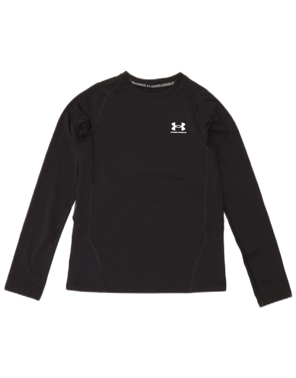 Under Armour Boys Heat Gear Top Long Sleeve 9-10 Years Medium Black