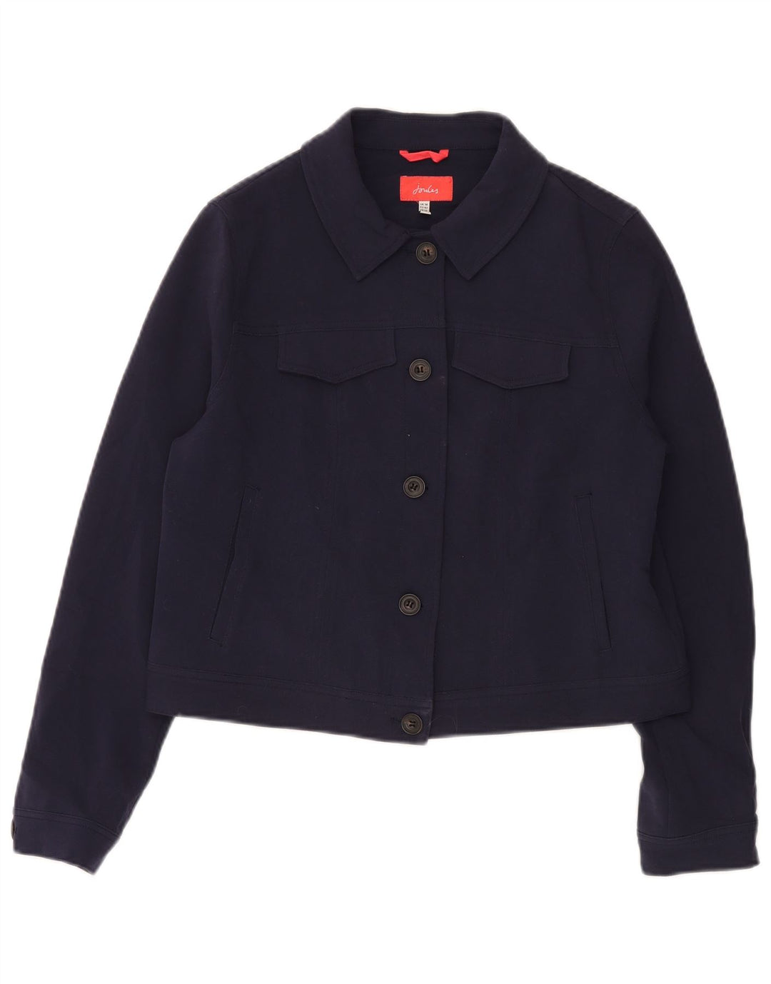 Joules Womens Crop Bomber Jacket UK 14 Large  Navy Blue Polyester