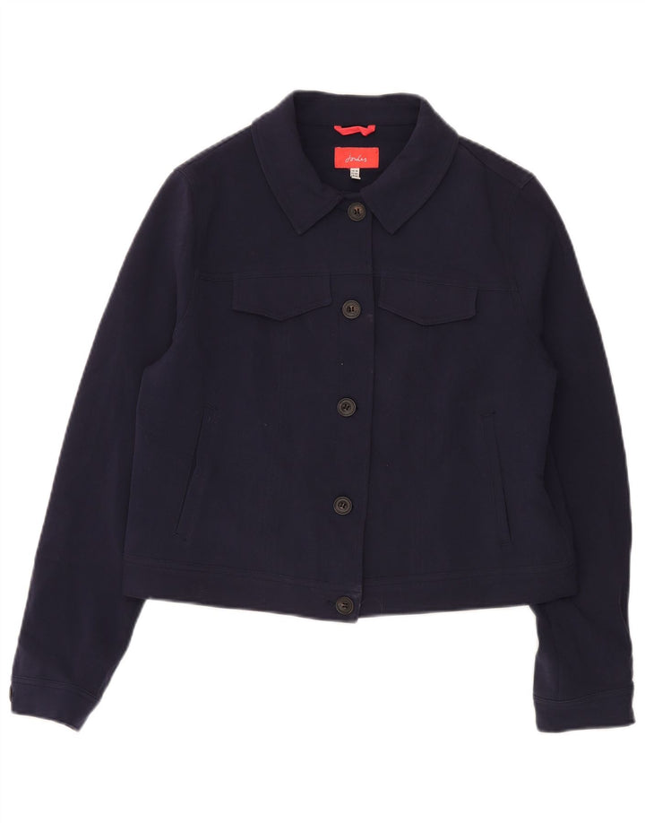 Joules Womens Crop Bomber Jacket UK 14 Large  Navy Blue Polyester