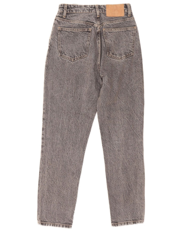 Zara Womens High Waist Jeans EU 34 2XS W24 L26 Grey Cotton