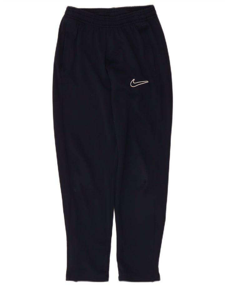Nike Boys Dri Fit Tracksuit Trousers 10-11 Years Medium Navy Blue Polyester