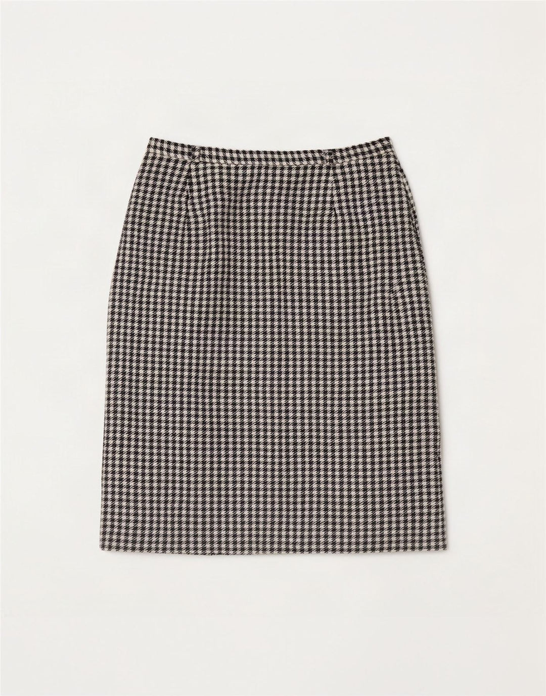 Eastex Womens Midi Skirt UK 14 Medium W30 Black Houndstooth Wool