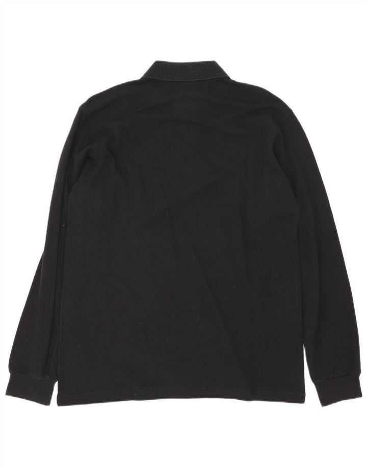 Lacoste Mens Long Sleeve Polo Shirt Size 4 Medium Black Cotton