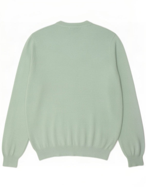 Marks & Spencer Mens V-Neck Jumper Sweater Large Green Cotton