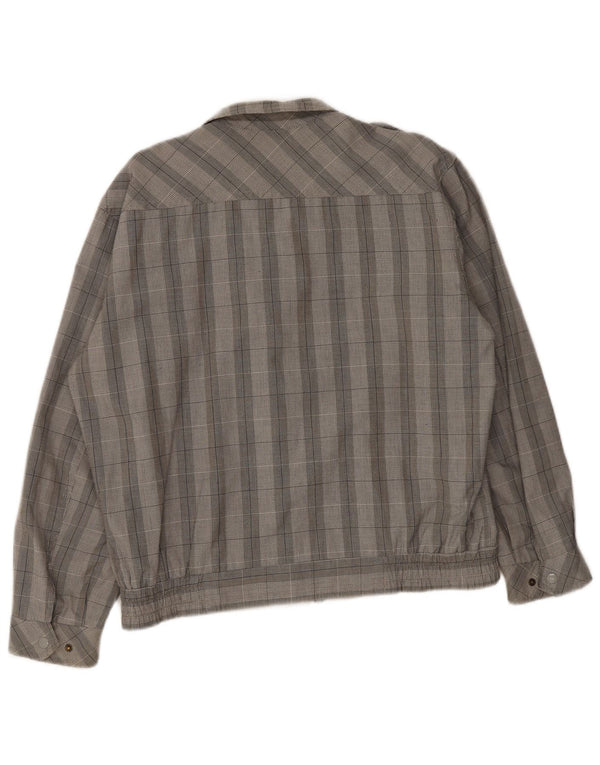 Faciba Mens Military Bomber Jacket UK 38 Medium Grey Check