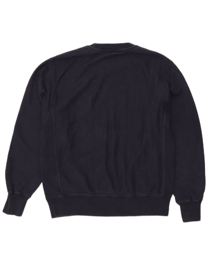 Champion Mens Reverse Weave Graphic Sweatshirt Jumper Medium Navy Blue