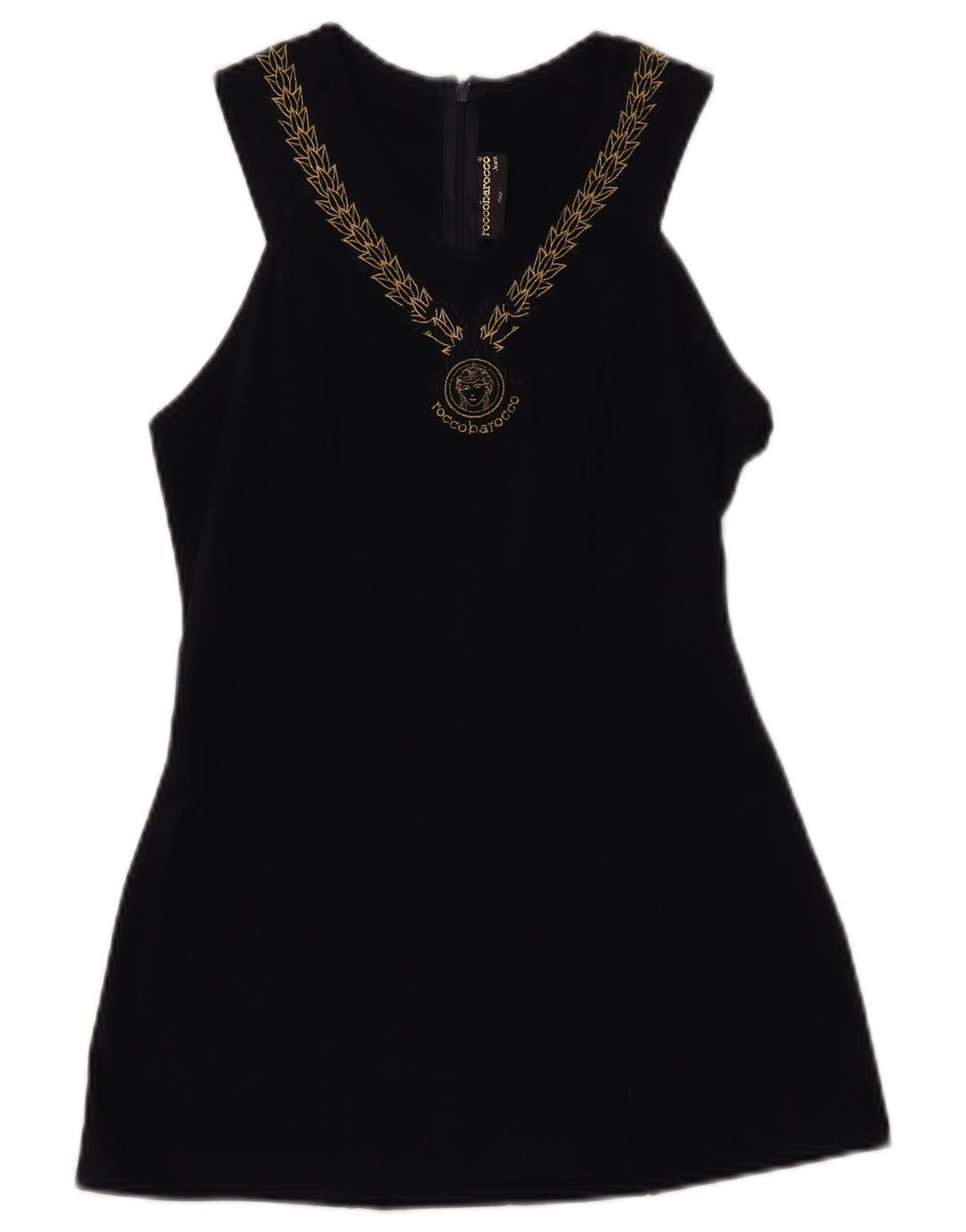 ROCCOBAROCCO Womens Sleeveless Blouse Top IT 44 Medium Navy Blue Floral