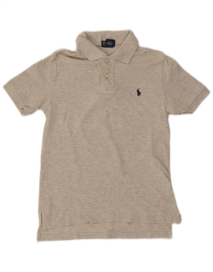 POLO RALPH LAUREN Boys Polo Shirt 7-8 Years Small Grey Flecked Cotton Vintage Polo Ralph Lauren and Second-Hand Polo Ralph Lauren from Messina Hembry 