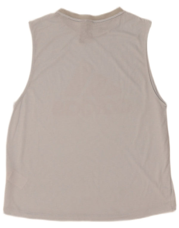 Adidas Womens Graphic Vest Top UK 12/14 Medium Blue Polyester