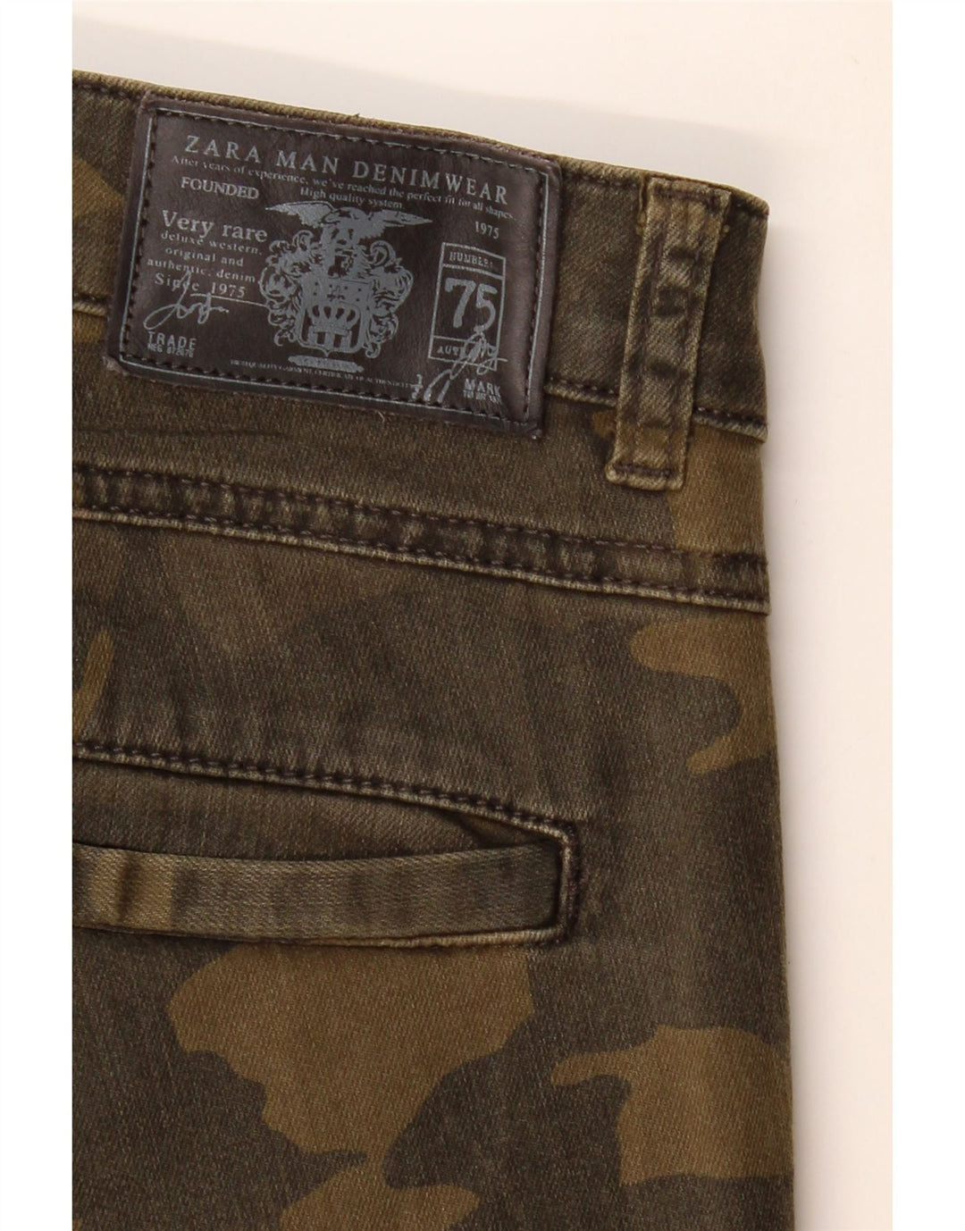 ZARA Mens Distressed Cargo Trousers EU 40 Medium W31 L29 Khaki Camouflage