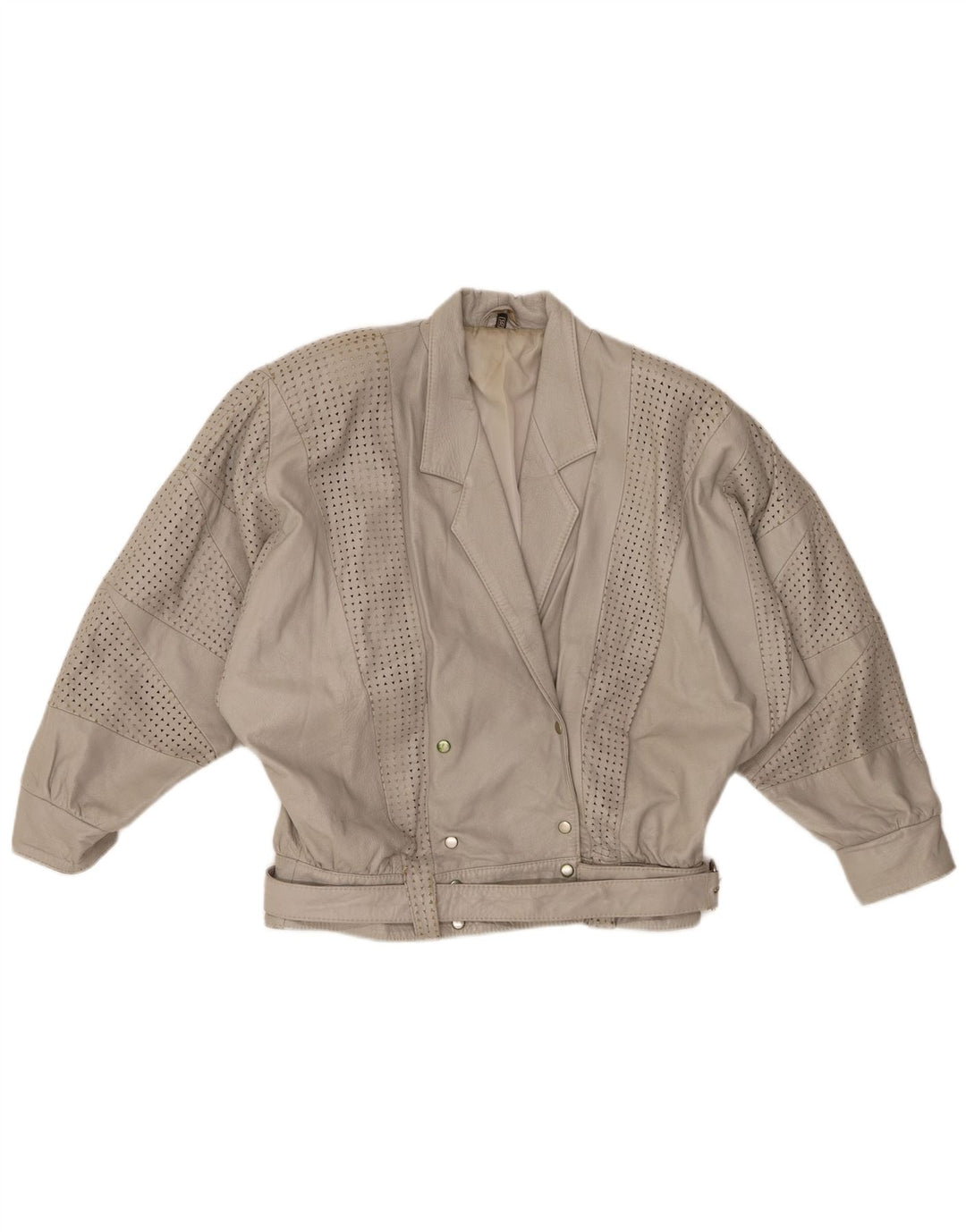 GABRIELLA BENELLI Womens Oversized Jacket EU 36 Small Grey Leather