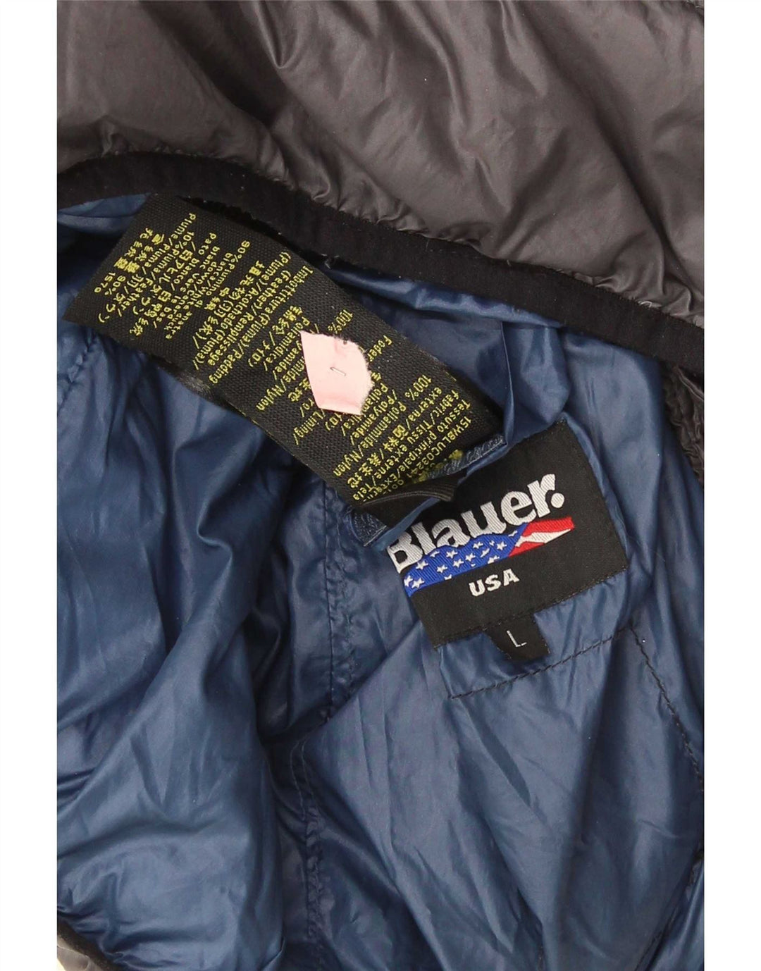 Blauer Mens Hooded Padded Jacket UK 40 Large Grey Polyamide