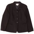 Zara Womens 4 Button Blazer Jacket EU 44 XL Black Polyester
