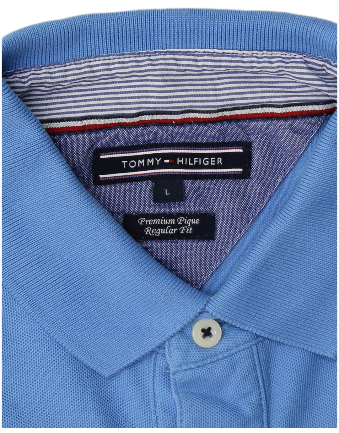 TOMMY HILFIGER Mens Regular Fit Polo Shirt Large Blue