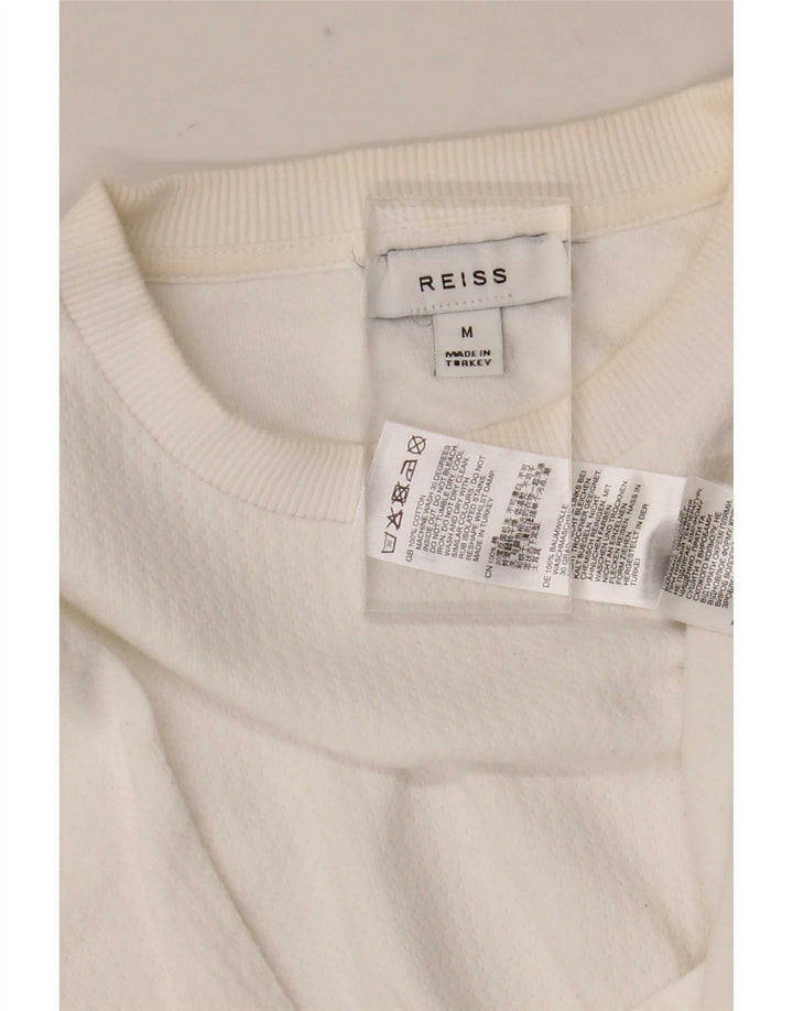 Reiss Mens T-Shirt Top Medium White Cotton
