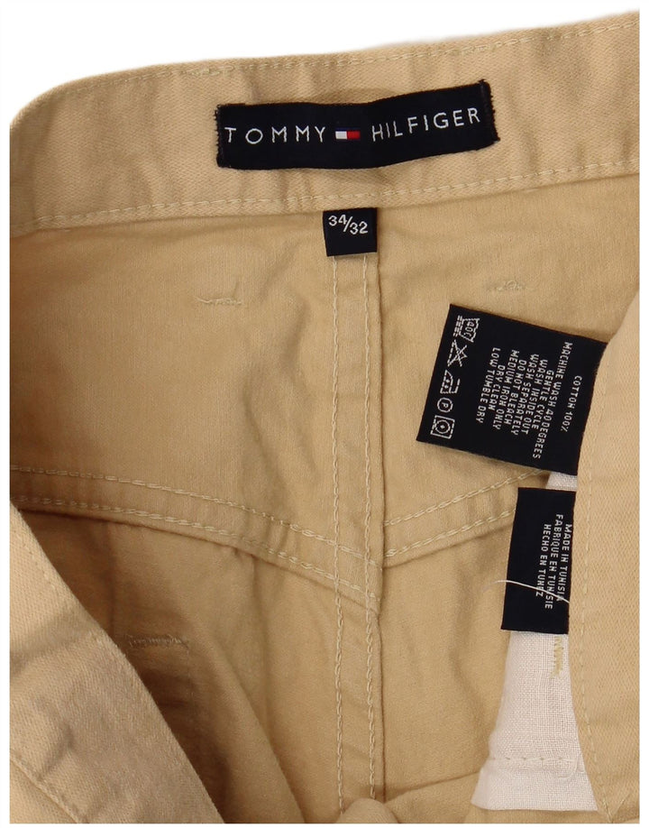 TOMMY HILFIGER Mens Straight Casual Trousers W34 L32  Beige Cotton