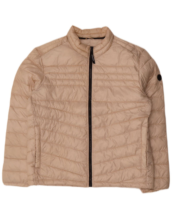 Jack & Jones Mens Padded Jacket UK 44 2XL Beige Polyester