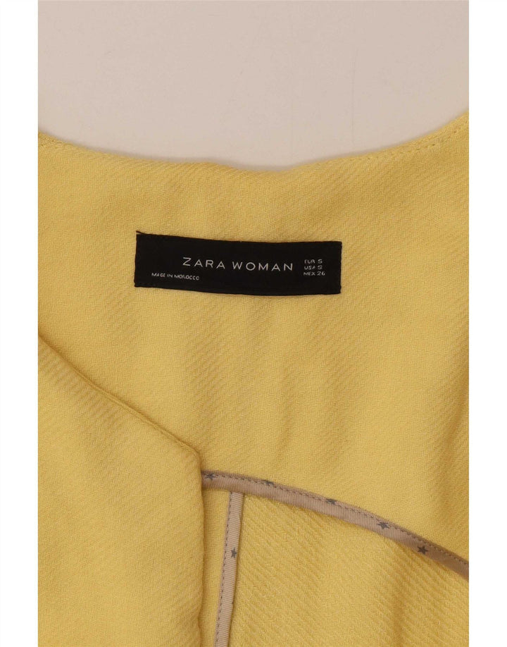 Zara Womens Open Overcoat UK 10 Small Yellow Viscose
