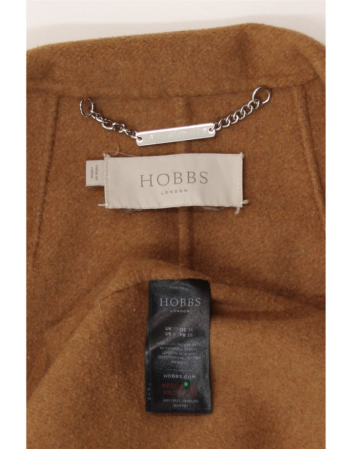 Hobbs Womens Overcoat UK 10 Small Brown Wool