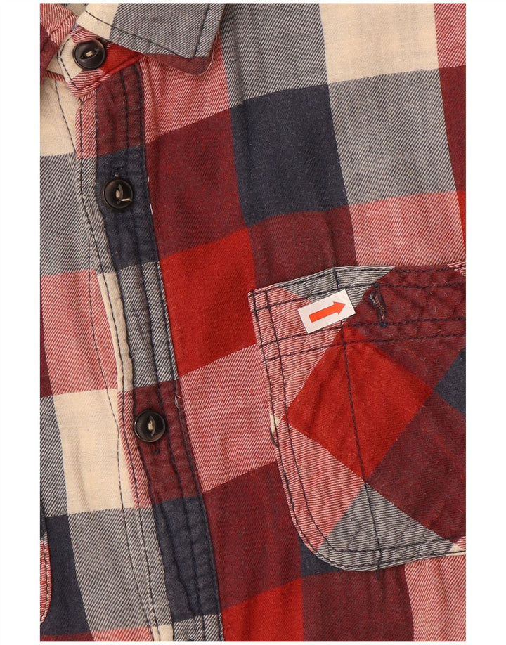 SCOTCH & SODA Mens Flannel Shirt Medium Red Check Cotton