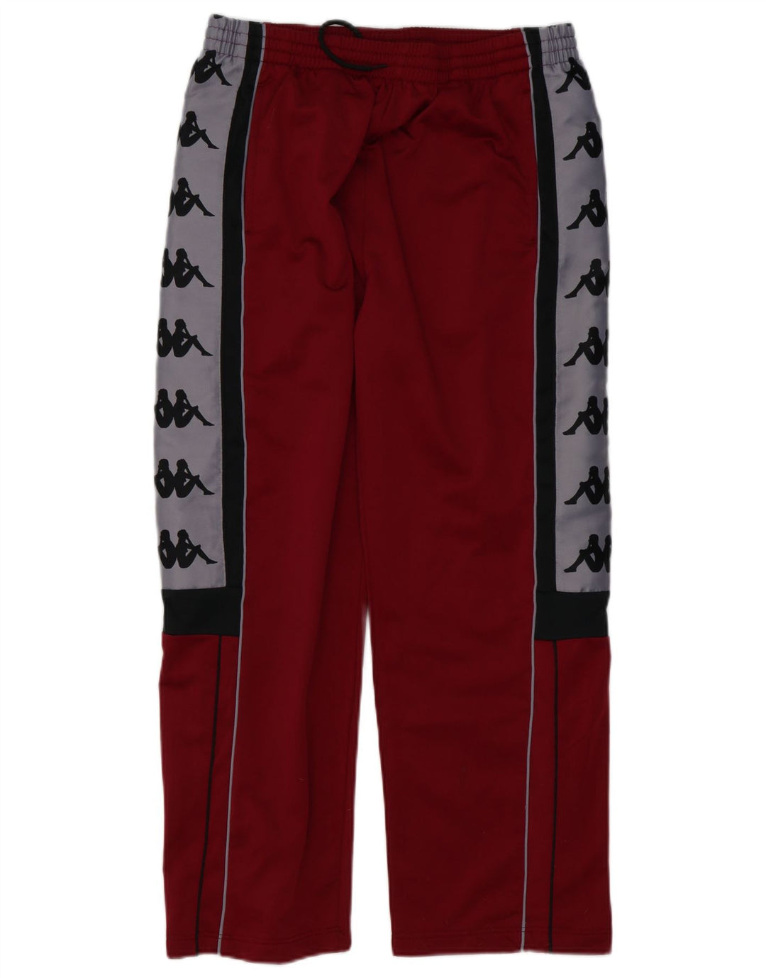 Kappa Mens Graphic Tracksuit Trousers Large Burgundy Colourblock Polyester