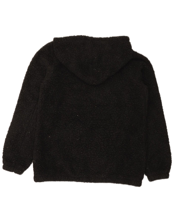 Champion Womens Graphic Hooded Fleece Jumper UK 10 Small Black Polyester