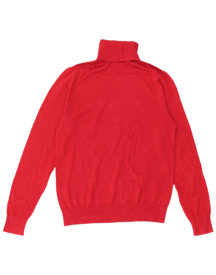 Massimo Dutti Womens Roll Neck Jumper Sweater UK 10 Small Red Wool