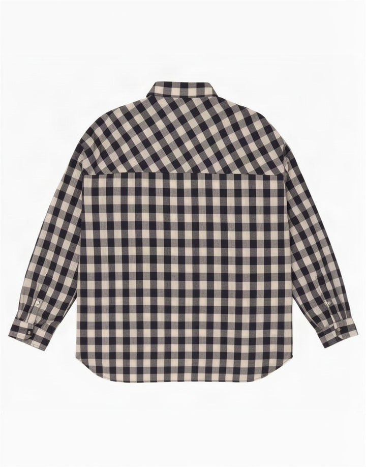 Zara Womens Trafaluc Oversized Shirt UK 10 Small Navy Blue Gingham