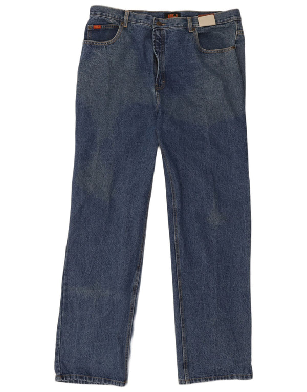 Vintage Mens Straight Jeans W38 L33 Blue Cotton