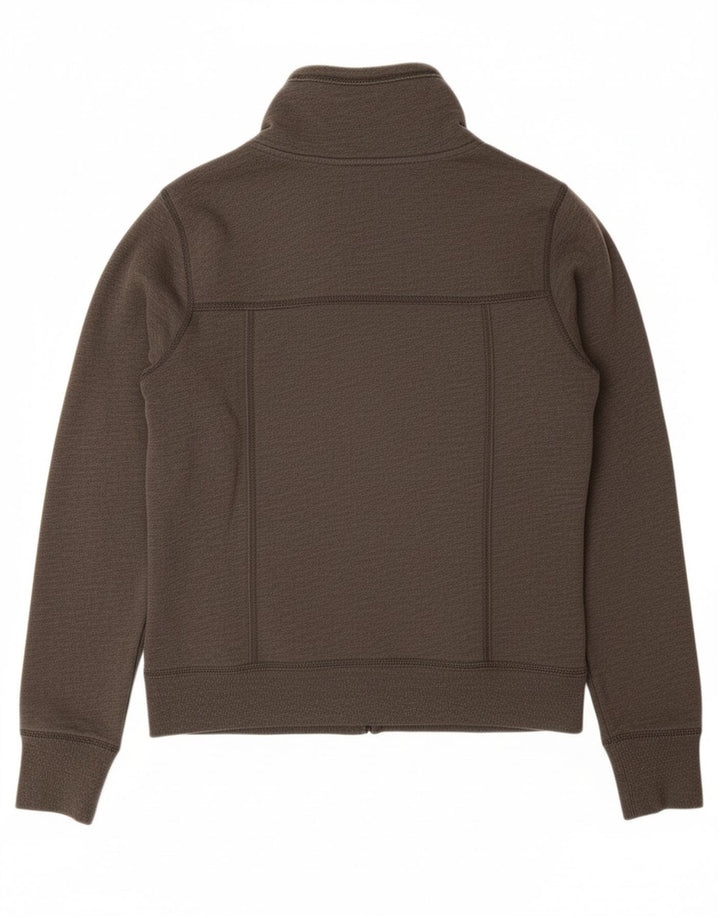 HOLLISTER Womens Sherpa Tracksuit Top Jacket UK 16 Large Grey Cotton