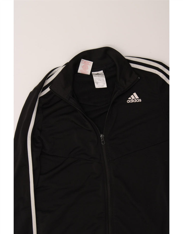 ADIDAS Boys Tracksuit Top Jacket 13-14 Years Black Polyester Vintage Adidas and Second-Hand Adidas from Messina Hembry 