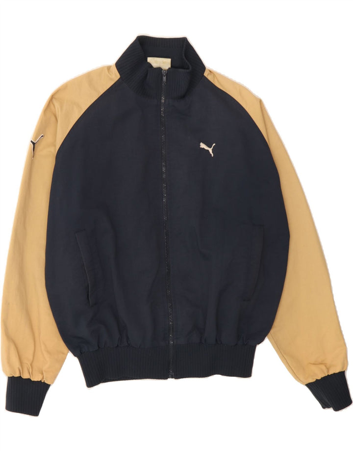 PUMA Mens Tracksuit Top Jacket Medium Navy Blue Colourblock