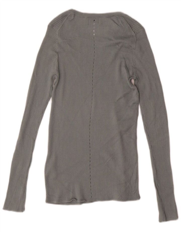 JIGSAW Womens Boat Neck Jumper Sweater UK 12 Medium Grey Wool