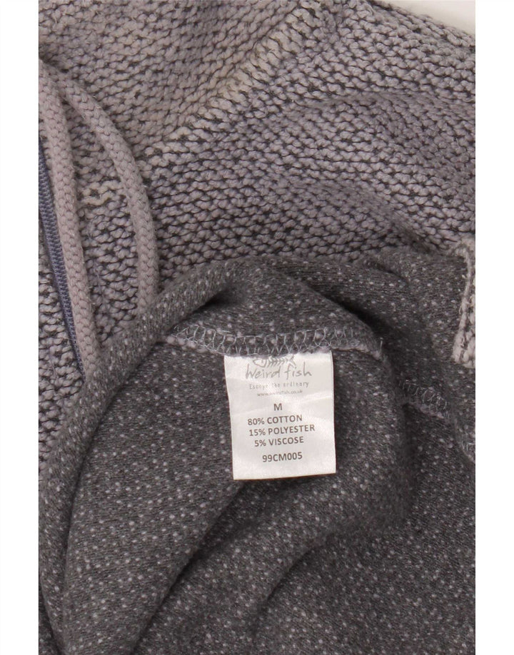 Weird Fish Mens Zip Neck Sweatshirt Jumper Medium Grey Flecked Cotton