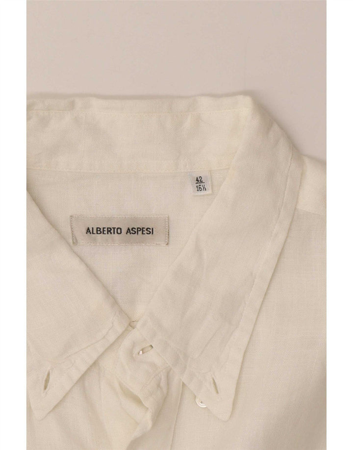 Alberto Aspesi Mens Shirt Size 42 16 1/2 Large White