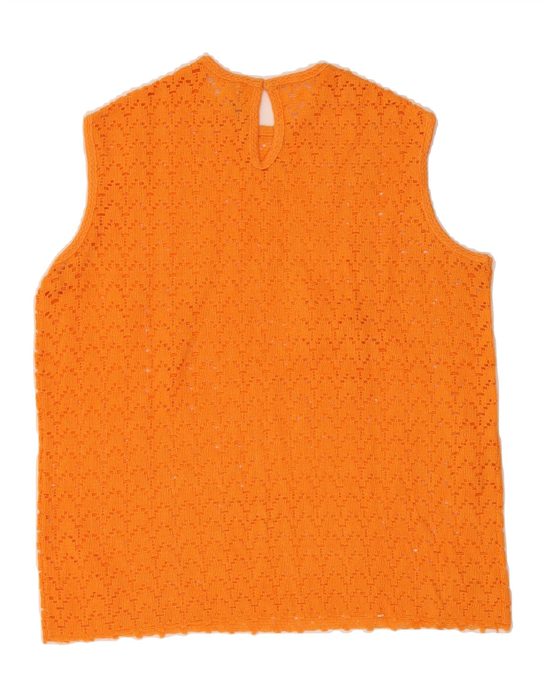 VINTAGE Womens Sleeveless Knit Blouse Top EU 40 Medium Orange Vintage Vintage and Second-Hand Vintage from Messina Hembry 