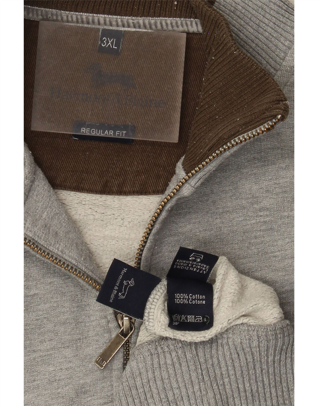 Harmont & Blaine Mens Regular Fit Tracksuit Top Jacket 3XL Grey Flecked