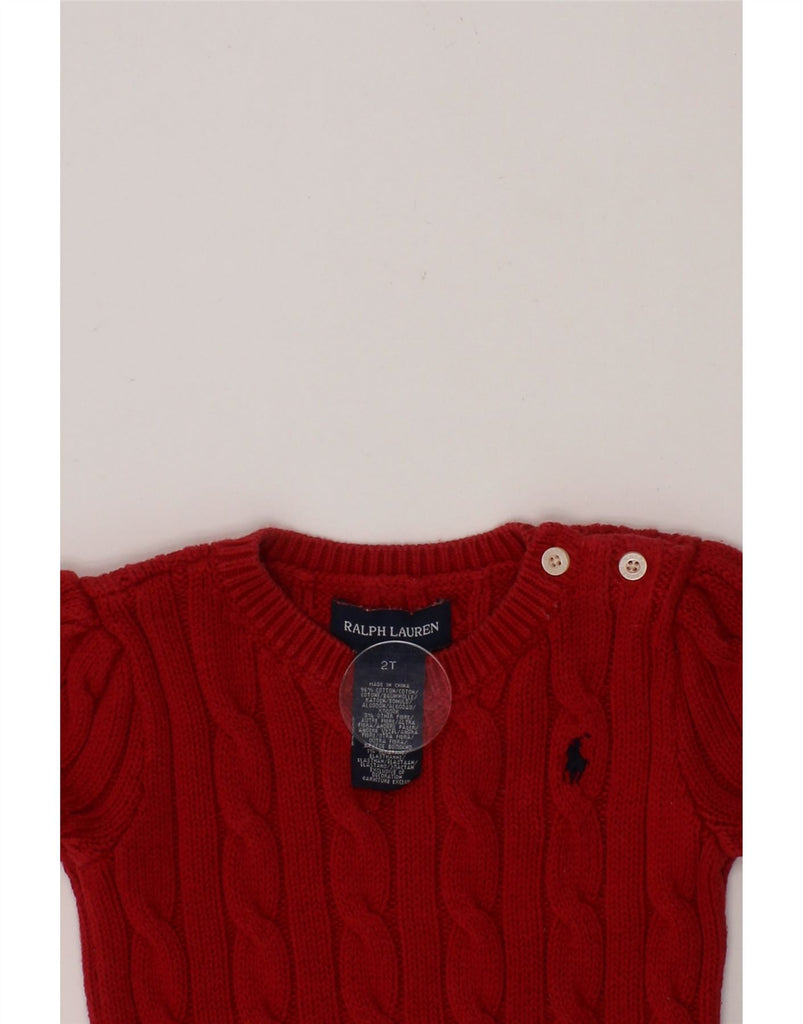 RALPH LAUREN Baby Girls Jumper Dress 18-24 Months Red Cotton Vintage Ralph Lauren and Second-Hand Ralph Lauren from Messina Hembry 