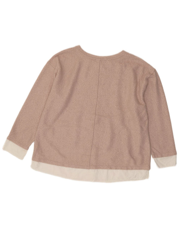 Marks & Spencer Womens Crew Neck Jumper Sweater UK 18 XL Pink Colourblock