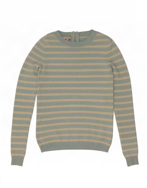 Hobbs Womens Boat Neck Jumper Sweater UK 6 XS Blue Striped Wool