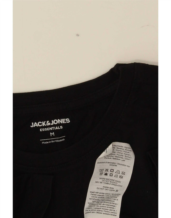 Jack & Jones Mens T-Shirt Top Medium Black Cotton